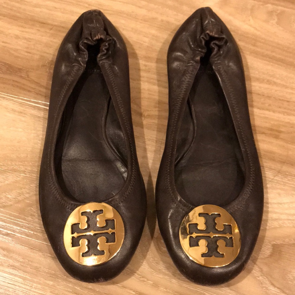 Tory Burch Reva Ballet Flat - Chocolate Size 7